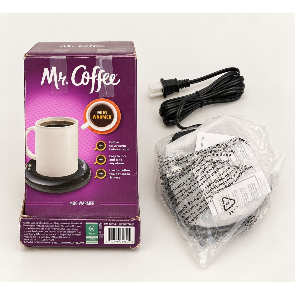 Mr. Coffee Mug Warmer MWBLKPDQ-RB P.N. 197964 Black w/ Box Cord